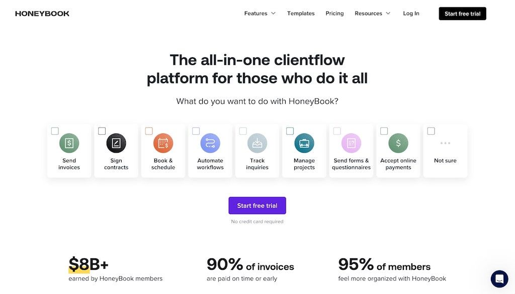 HoneyBook client management platform