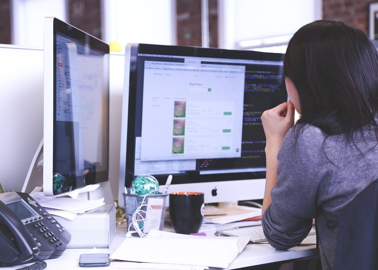 Person working on a computer