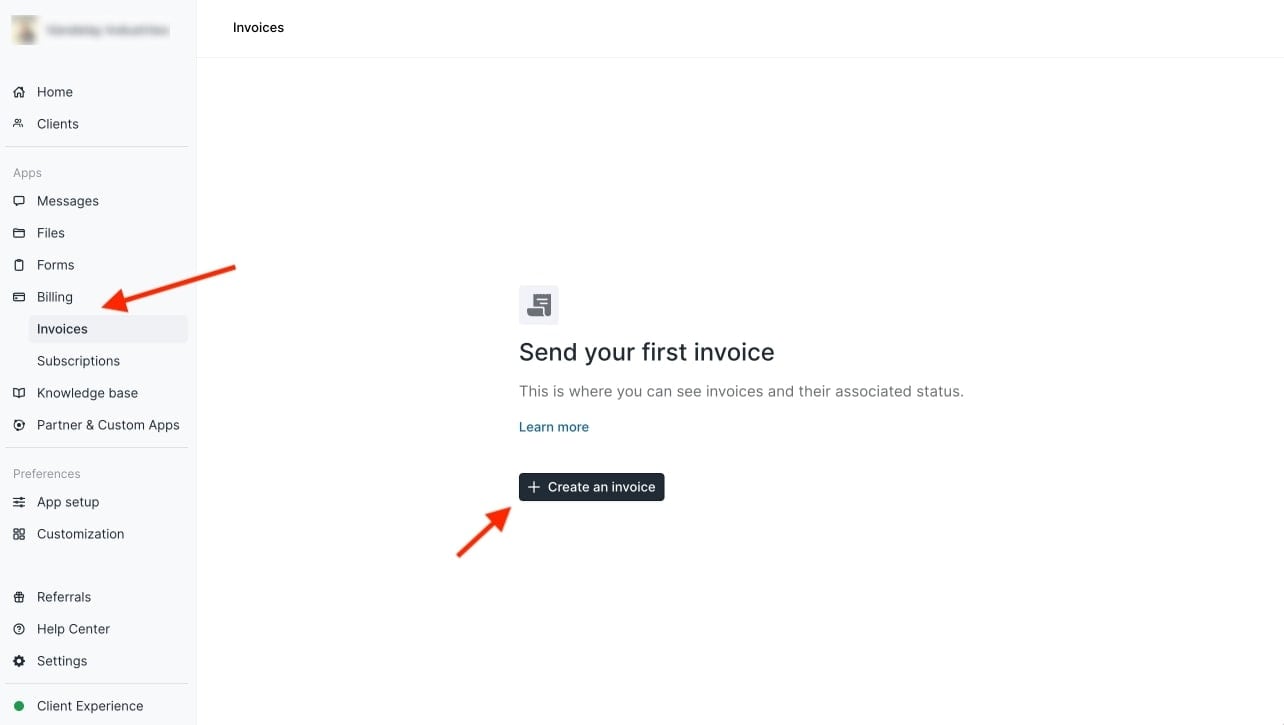 Creating your first invoice in Copilot