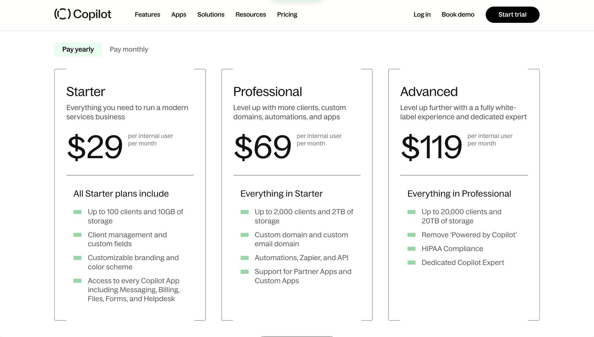 Copilot's pricing plans