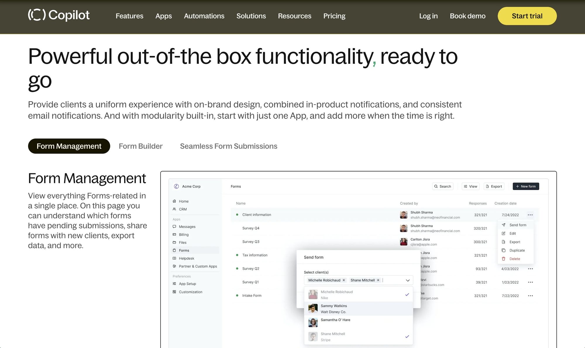 Automating client intake forms