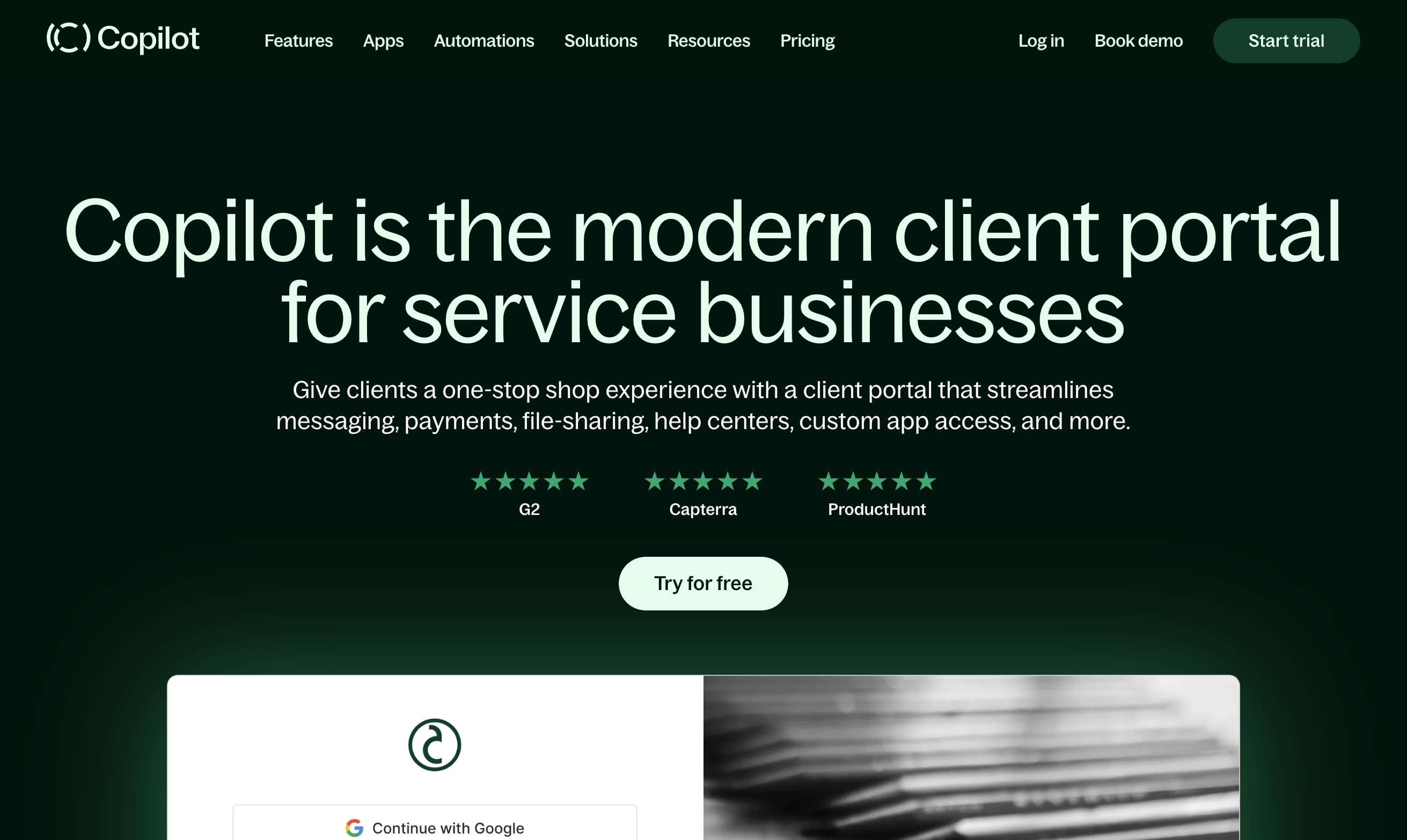 Copilot client portal for accounting firms