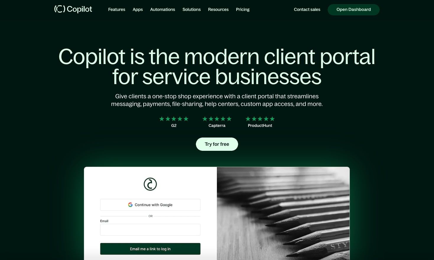 Copilot client communication portal