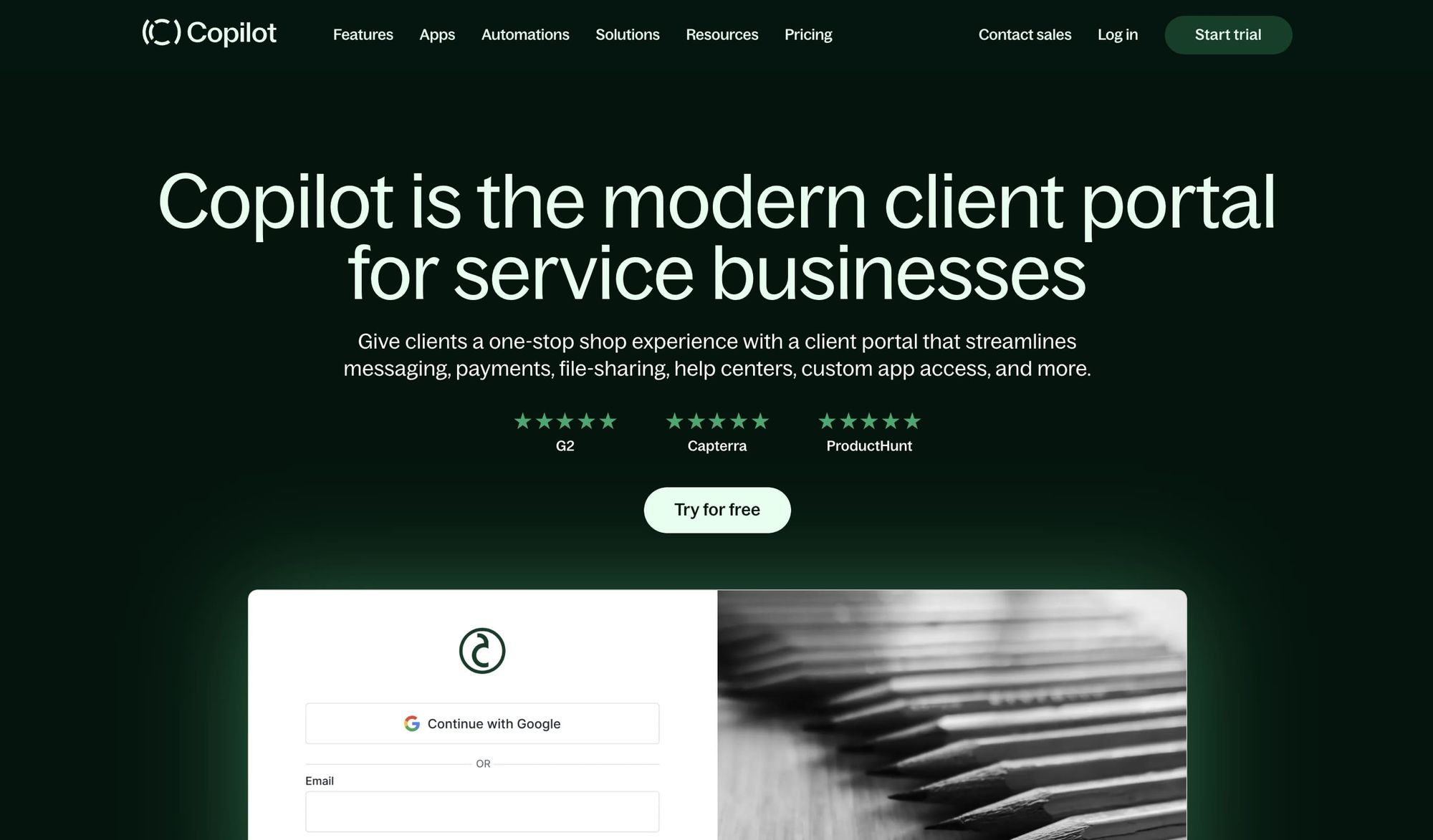 Copilot for productized service business