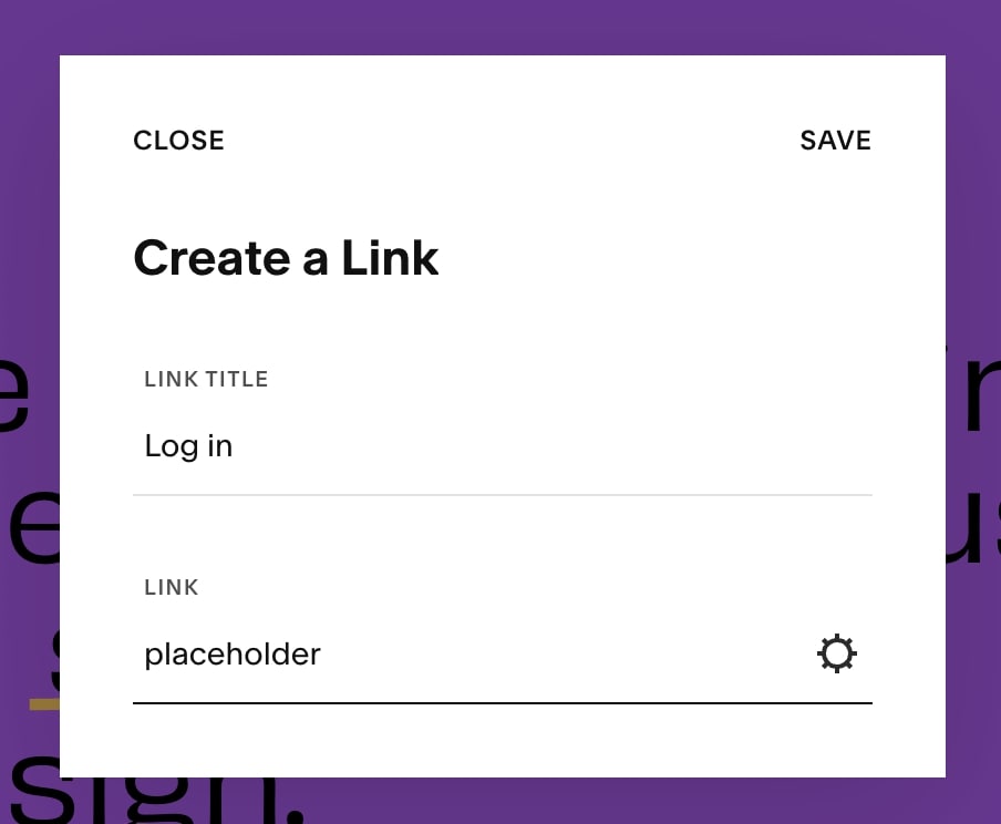 Creating log in link