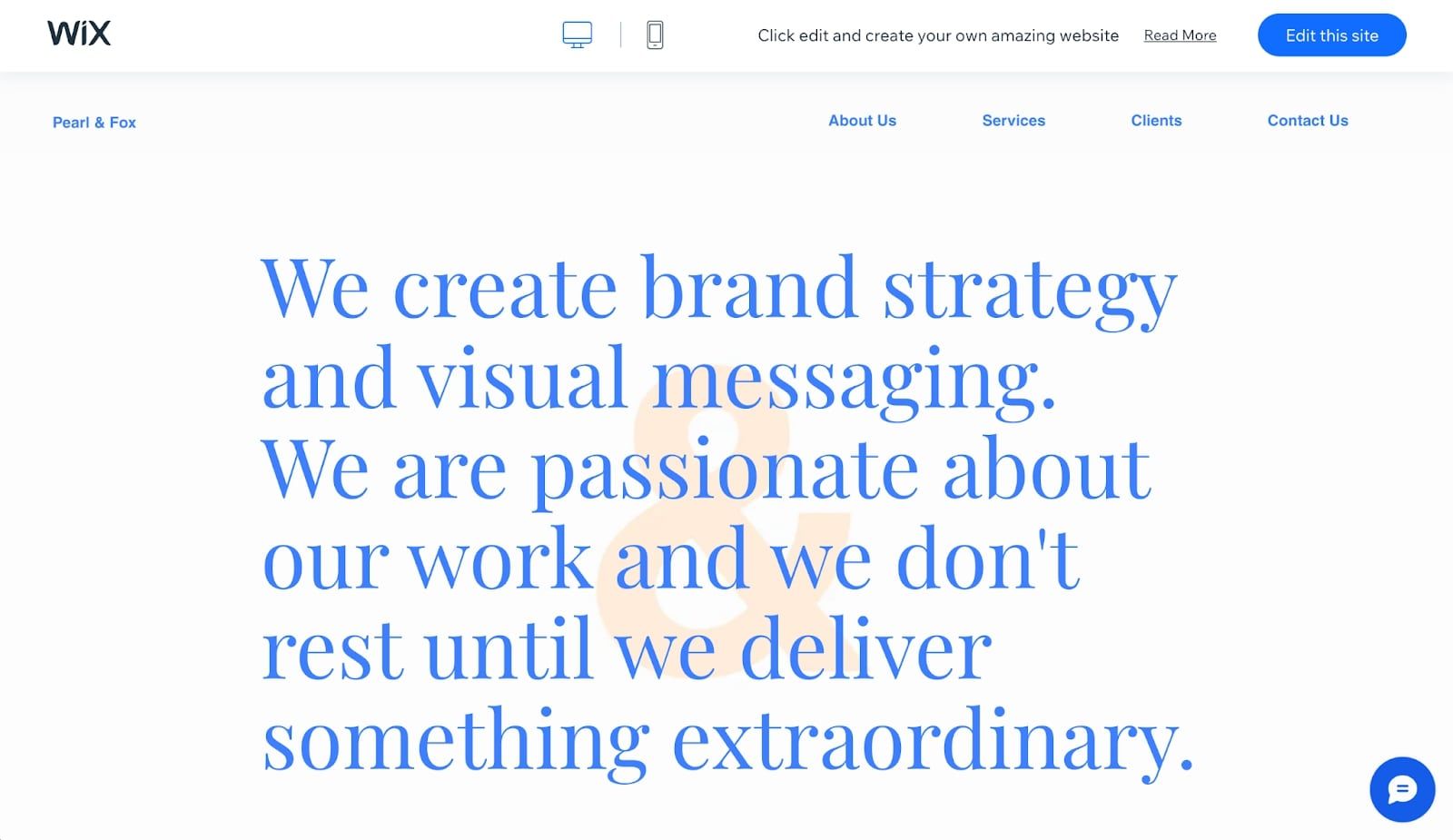 Marketing agency Wix website