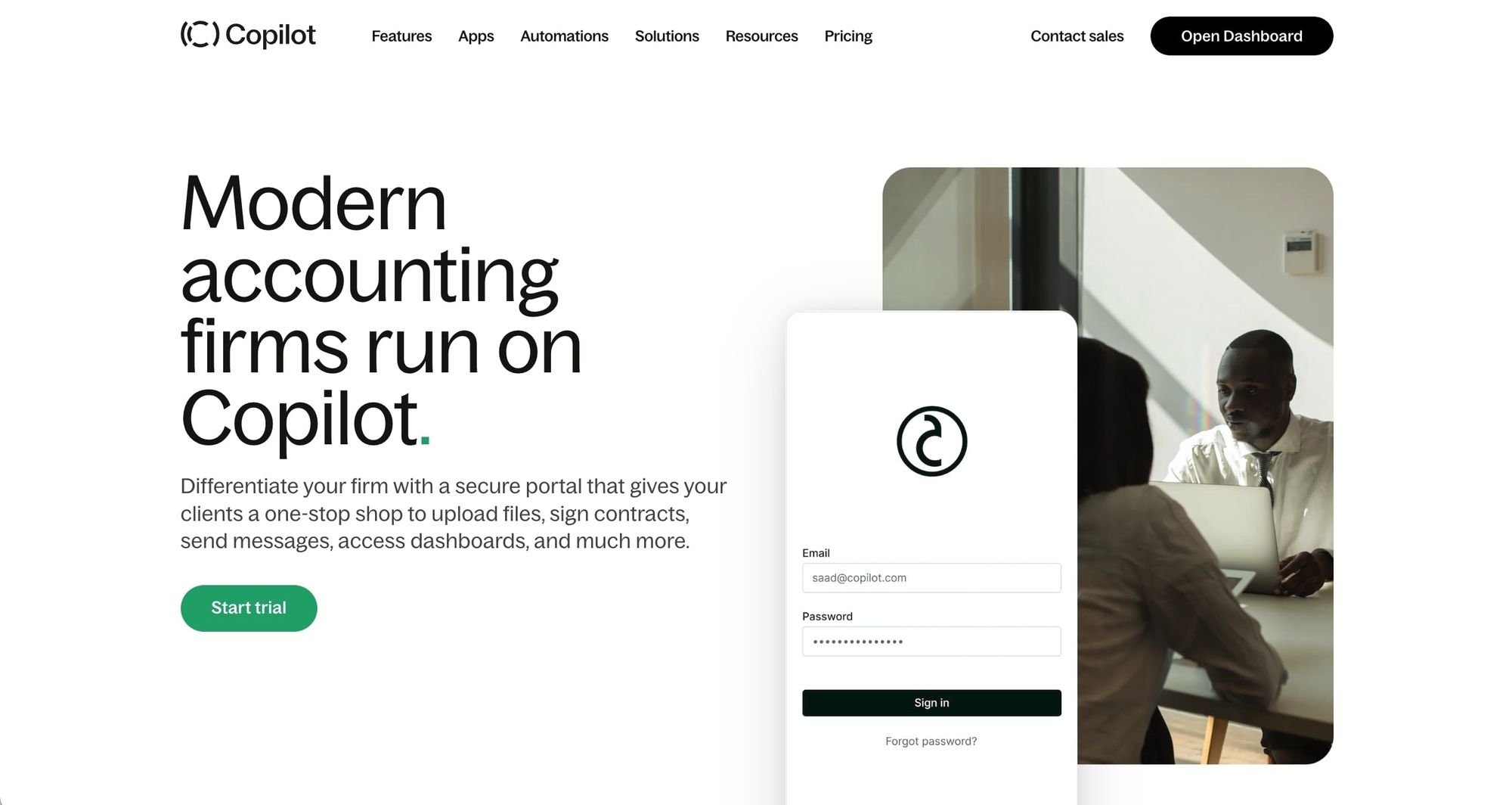 Accounting client portal