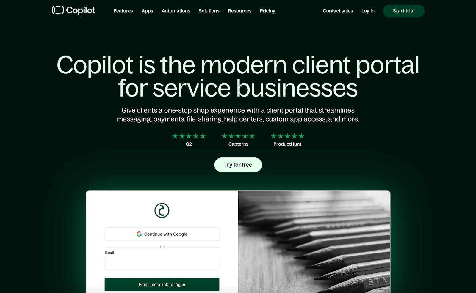 Copilot consulting client portal software