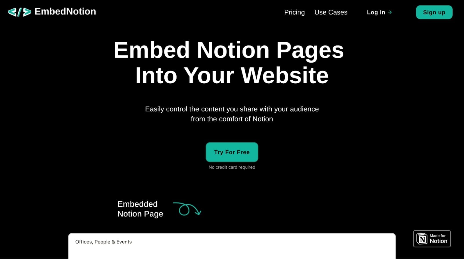 Embed Notion tool