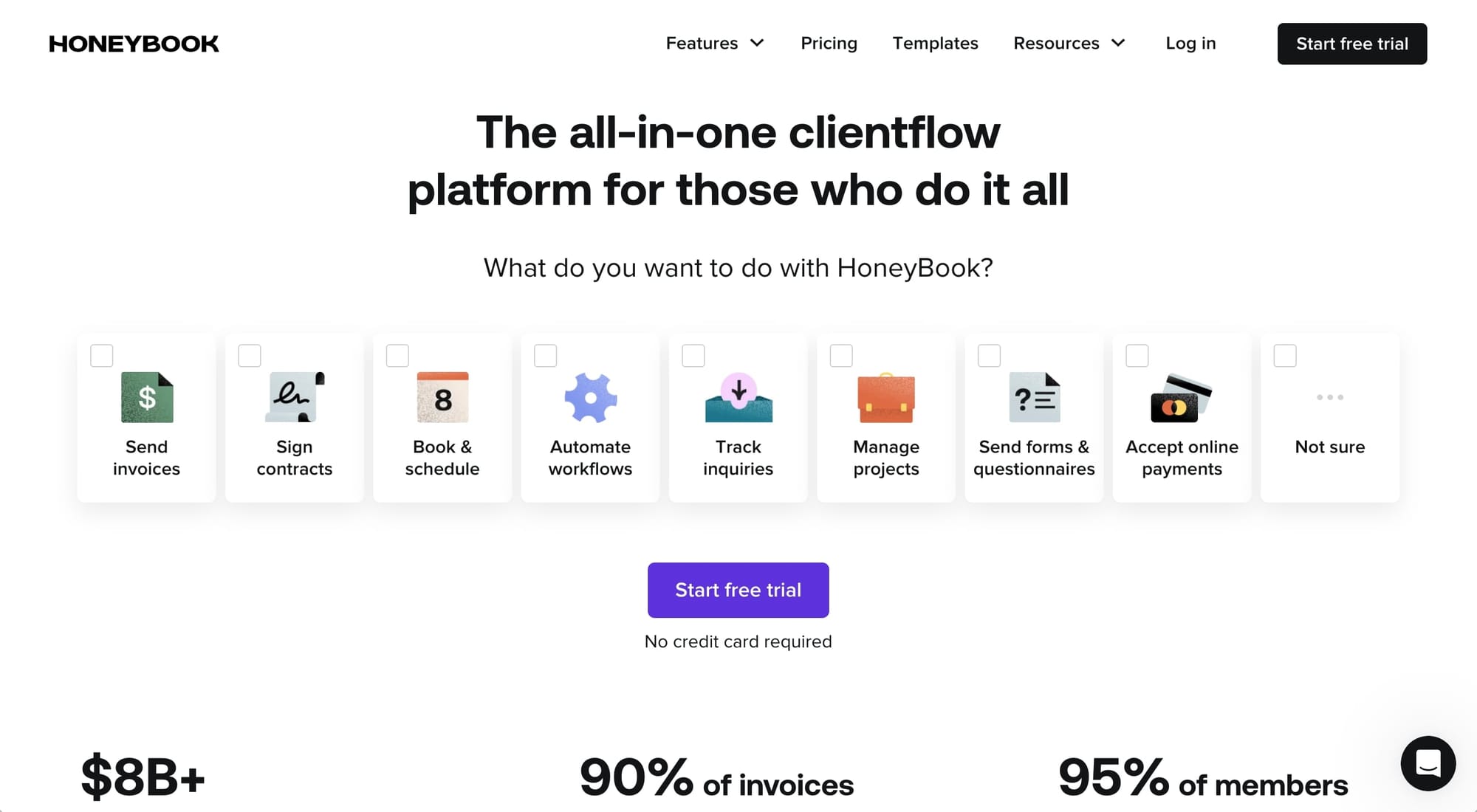 HoneyBook client management tool