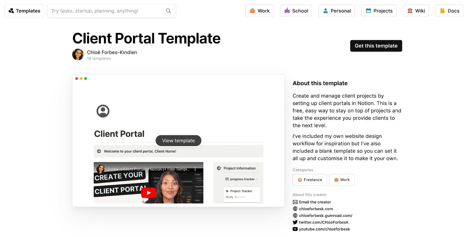 Noition client portal template