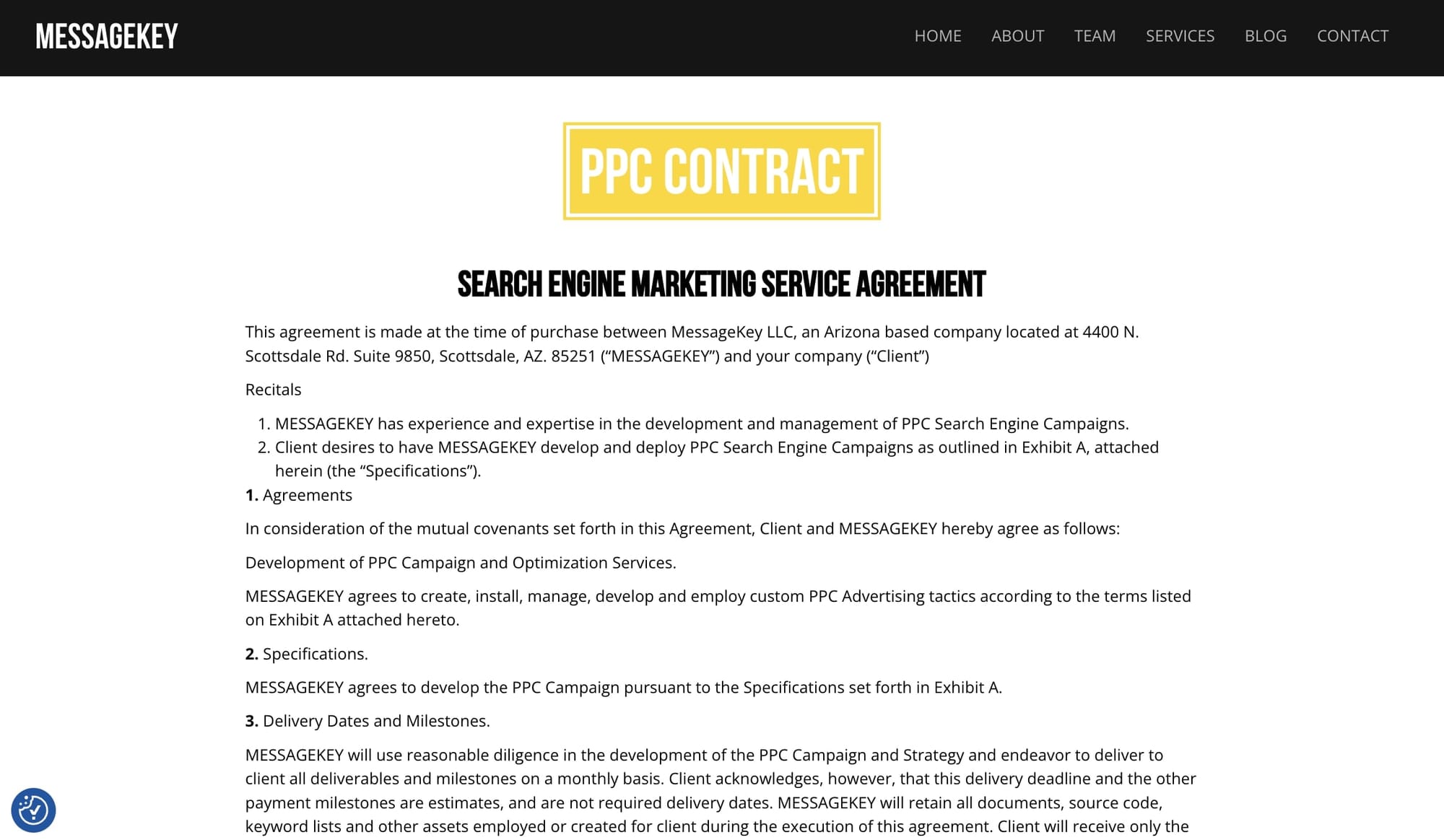 PPC contract template by MessageKey