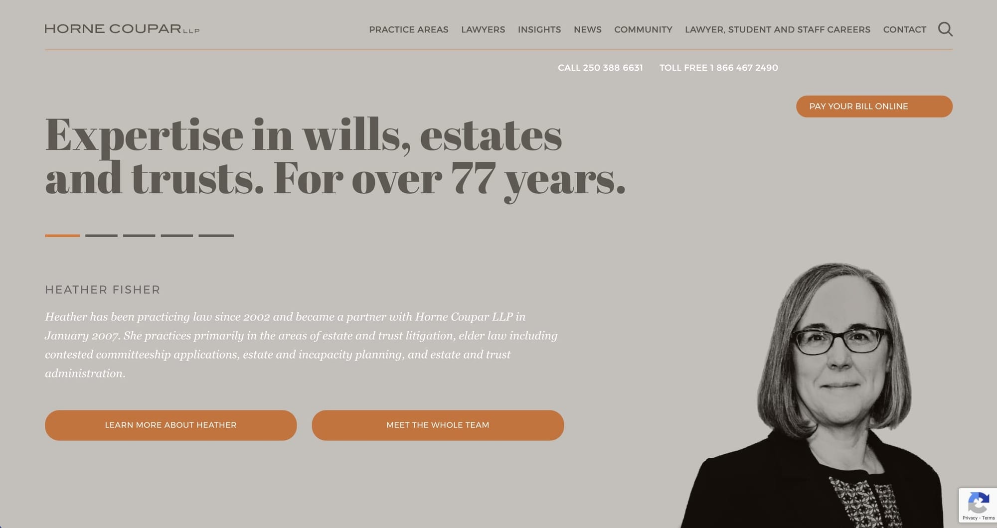Horne Coupar Lawyers website