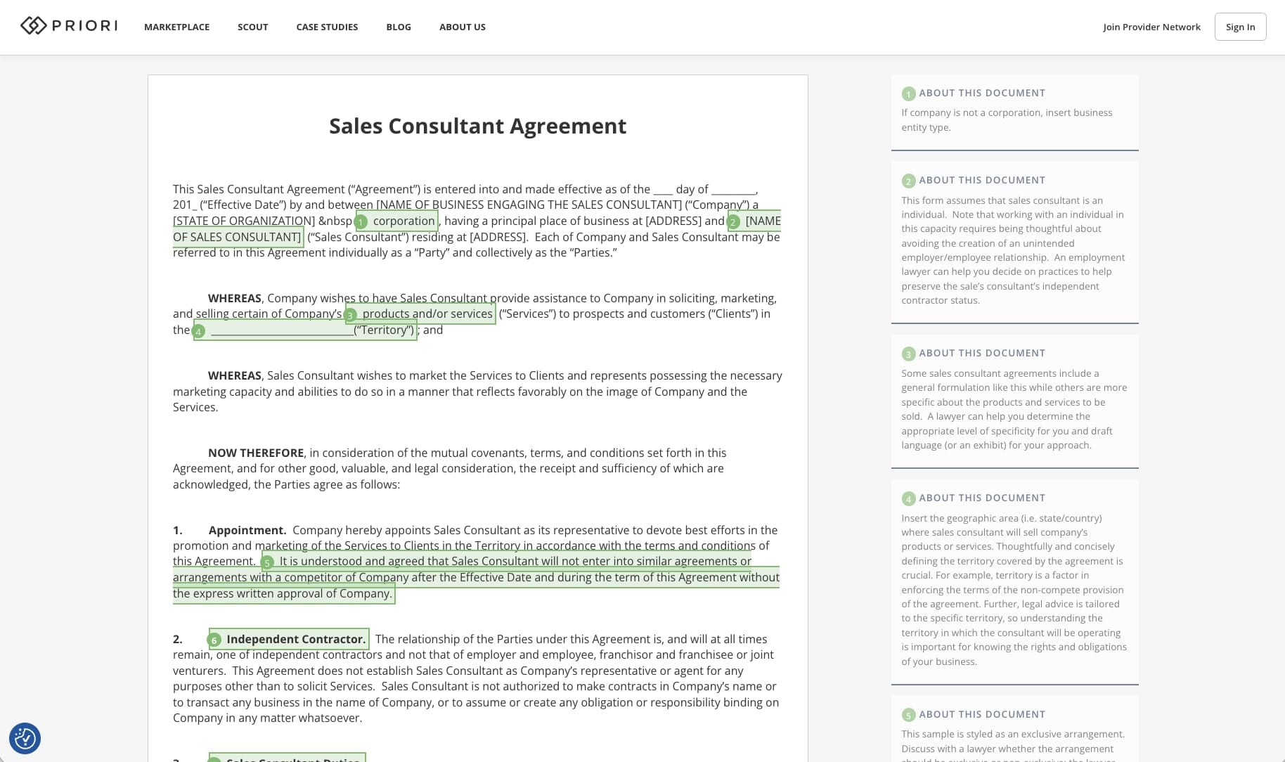 Sales consulting services template