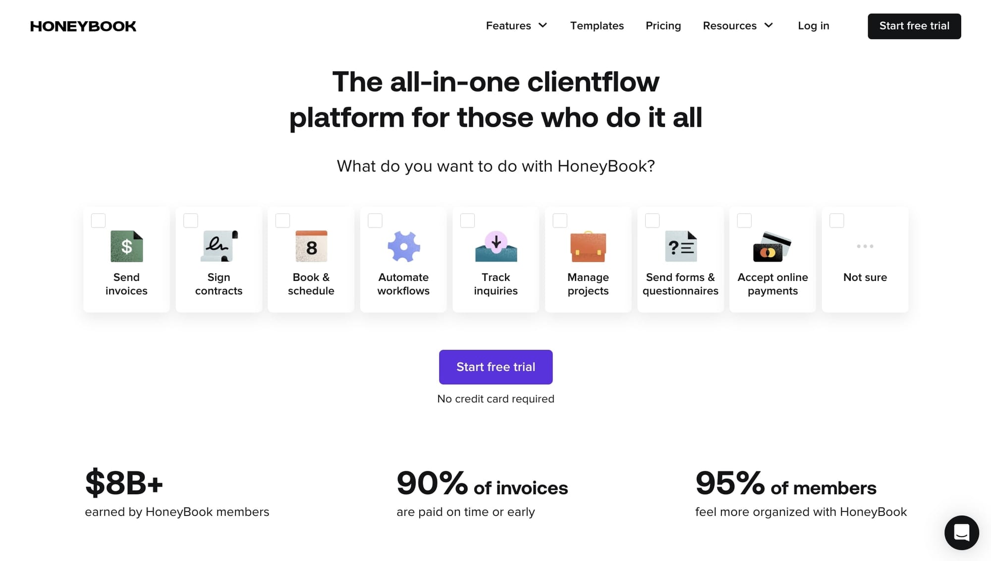 HoneyBook's freelance suite of tools