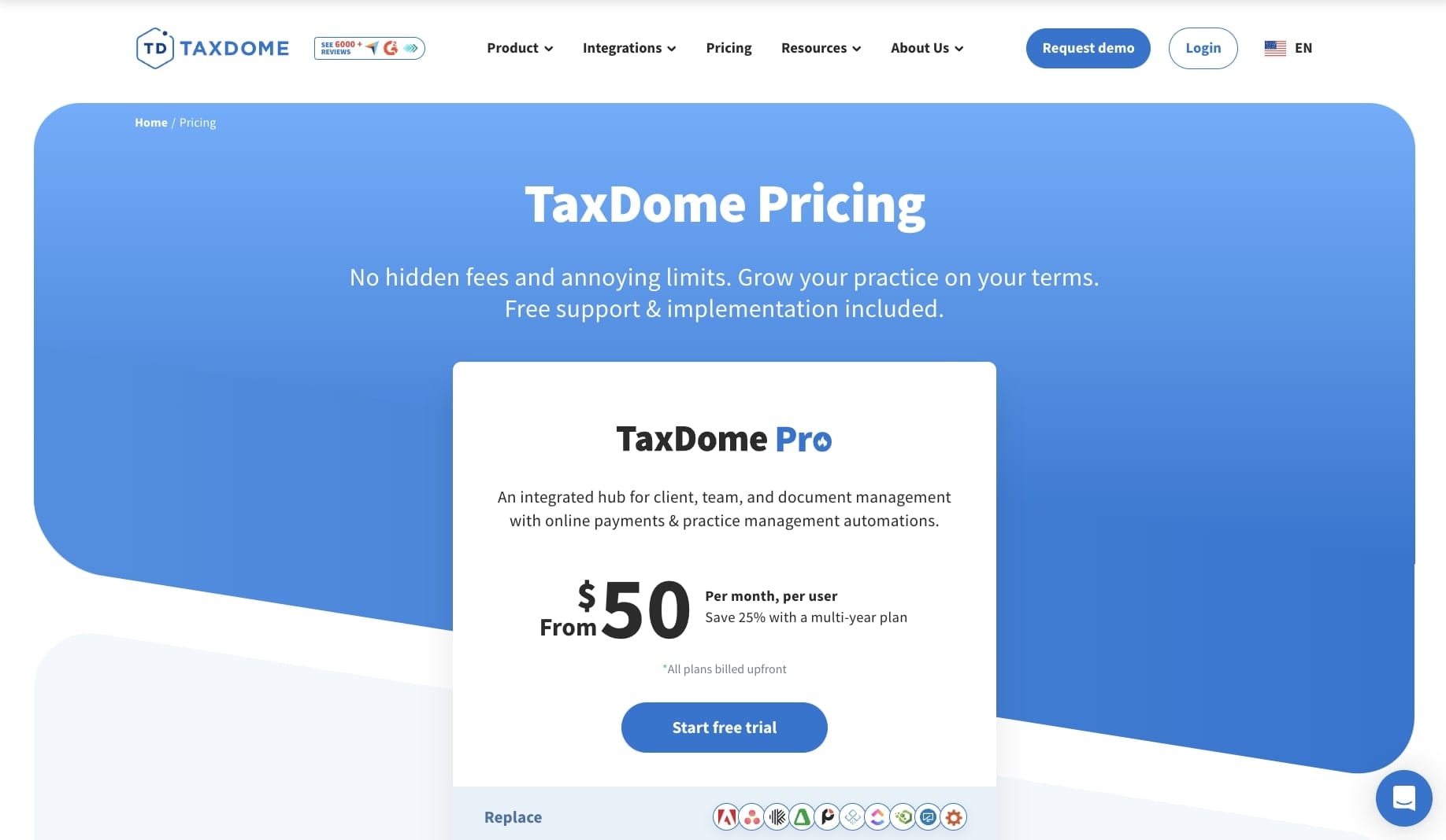 TaxDome's pricing