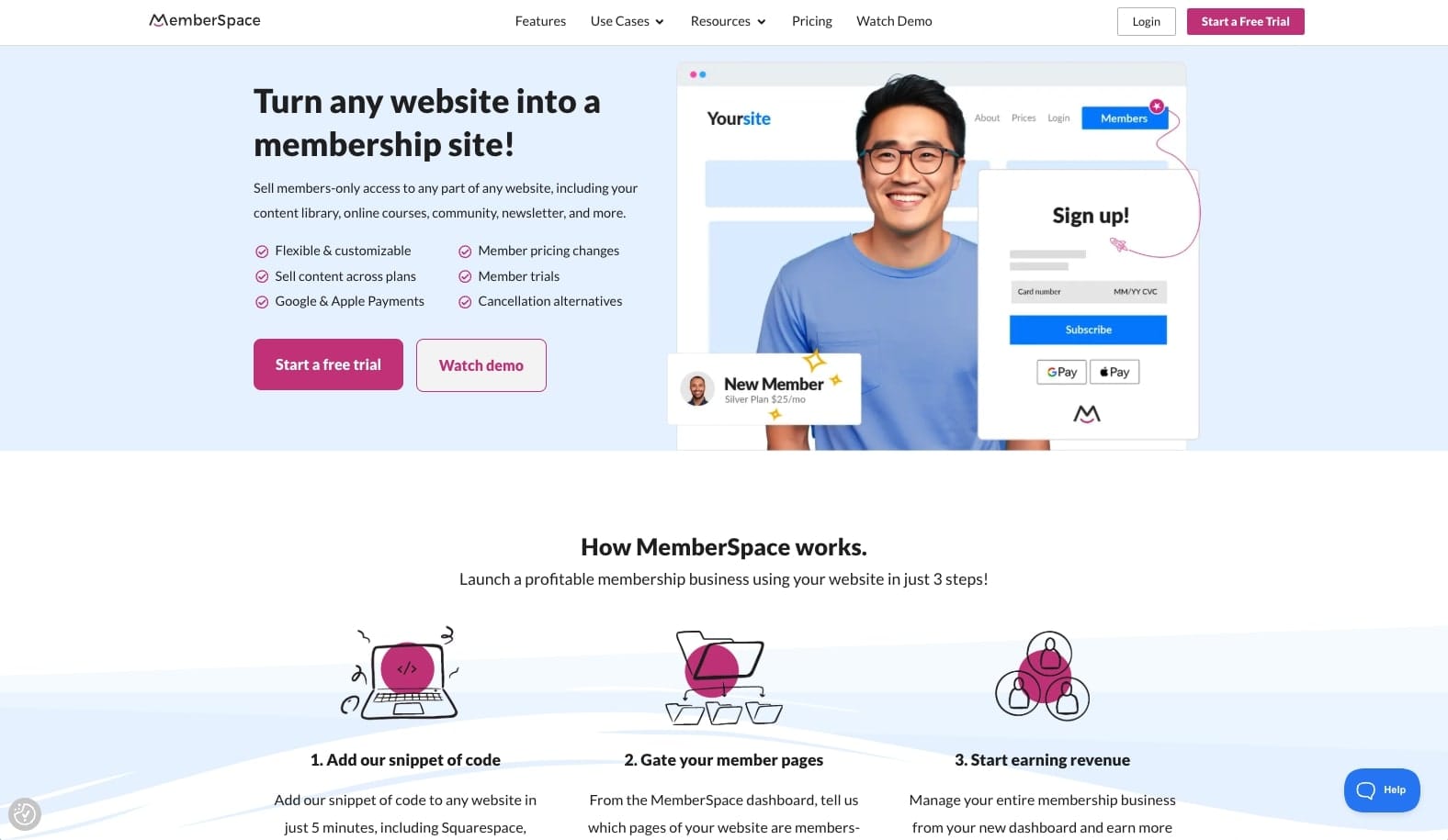 MemberSpace for website memberships