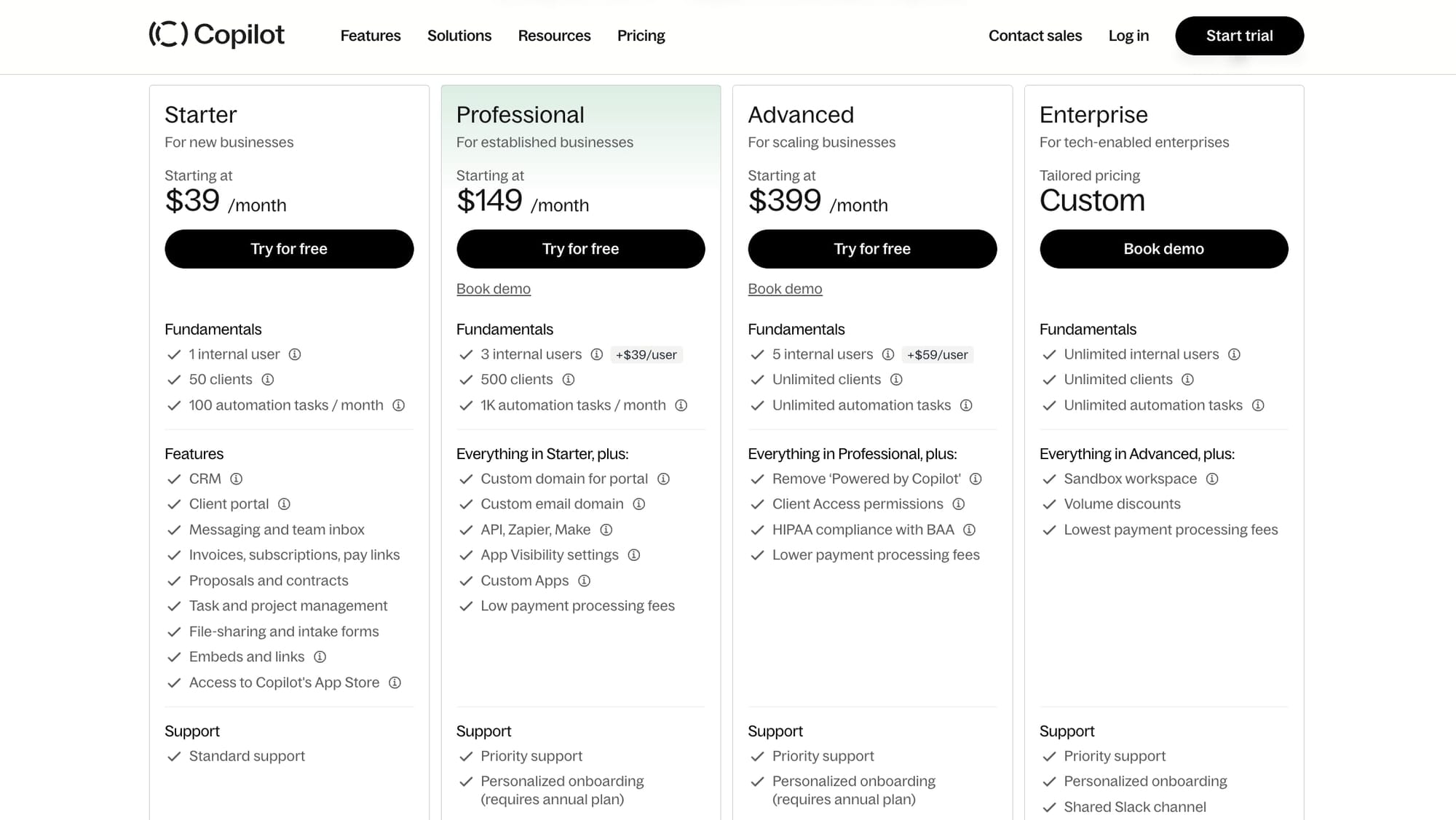 Copilot pricing plans