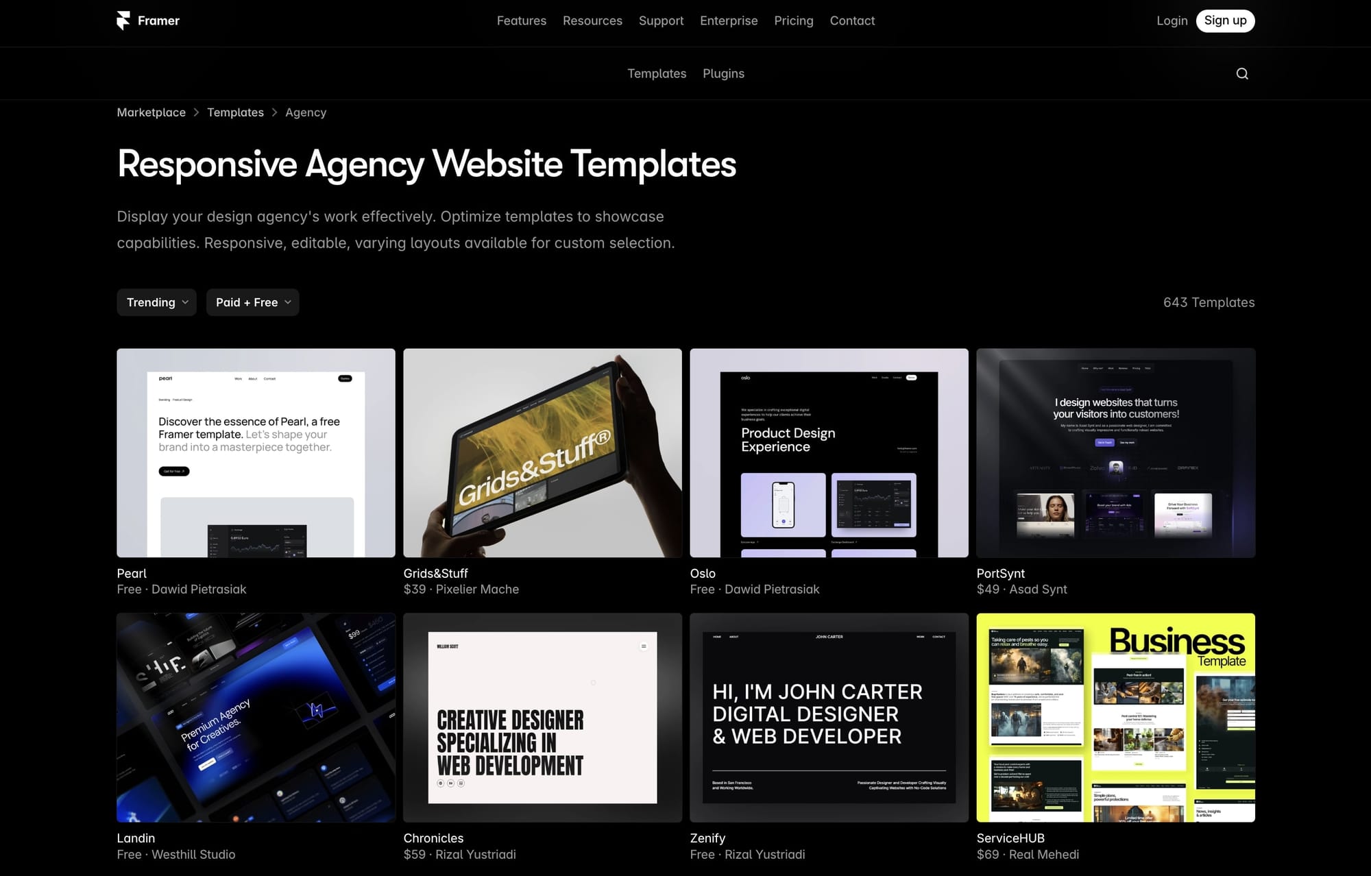 Framer marketing agency website