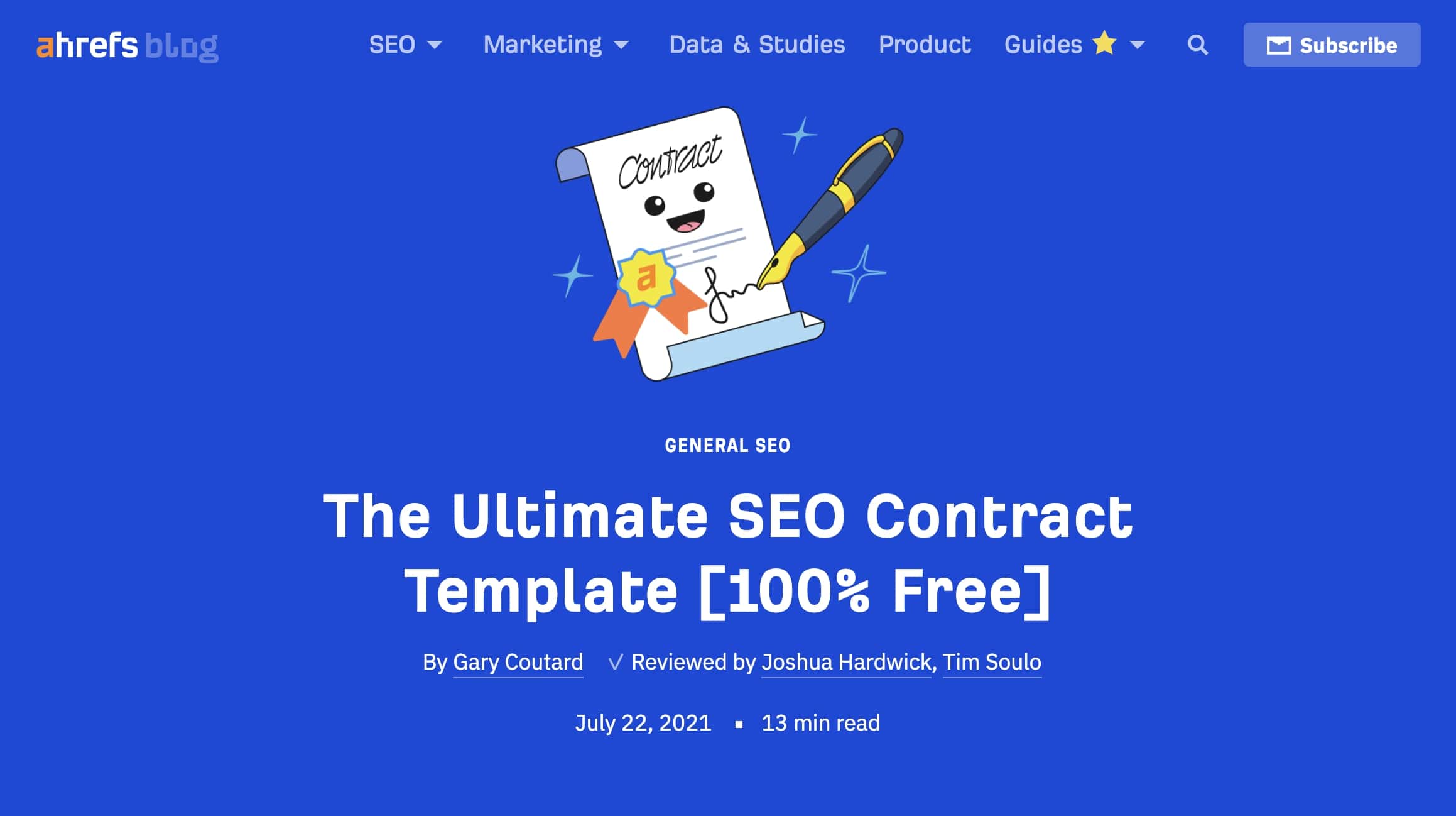 Ahrefs SEO contract template