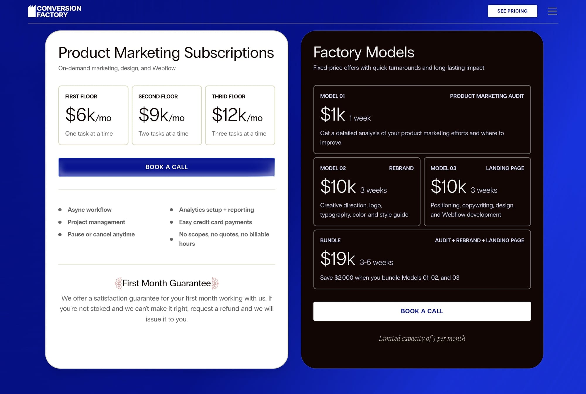 Project-based pricing from Conversion Factory