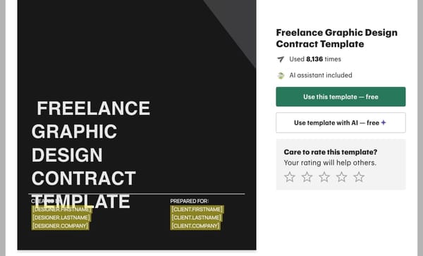 Design service contract template