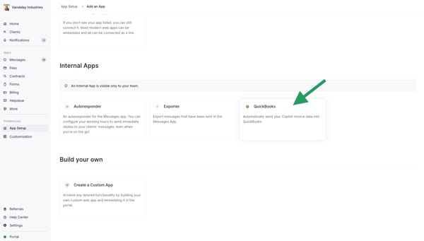 How to create a QuickBooks customer portal